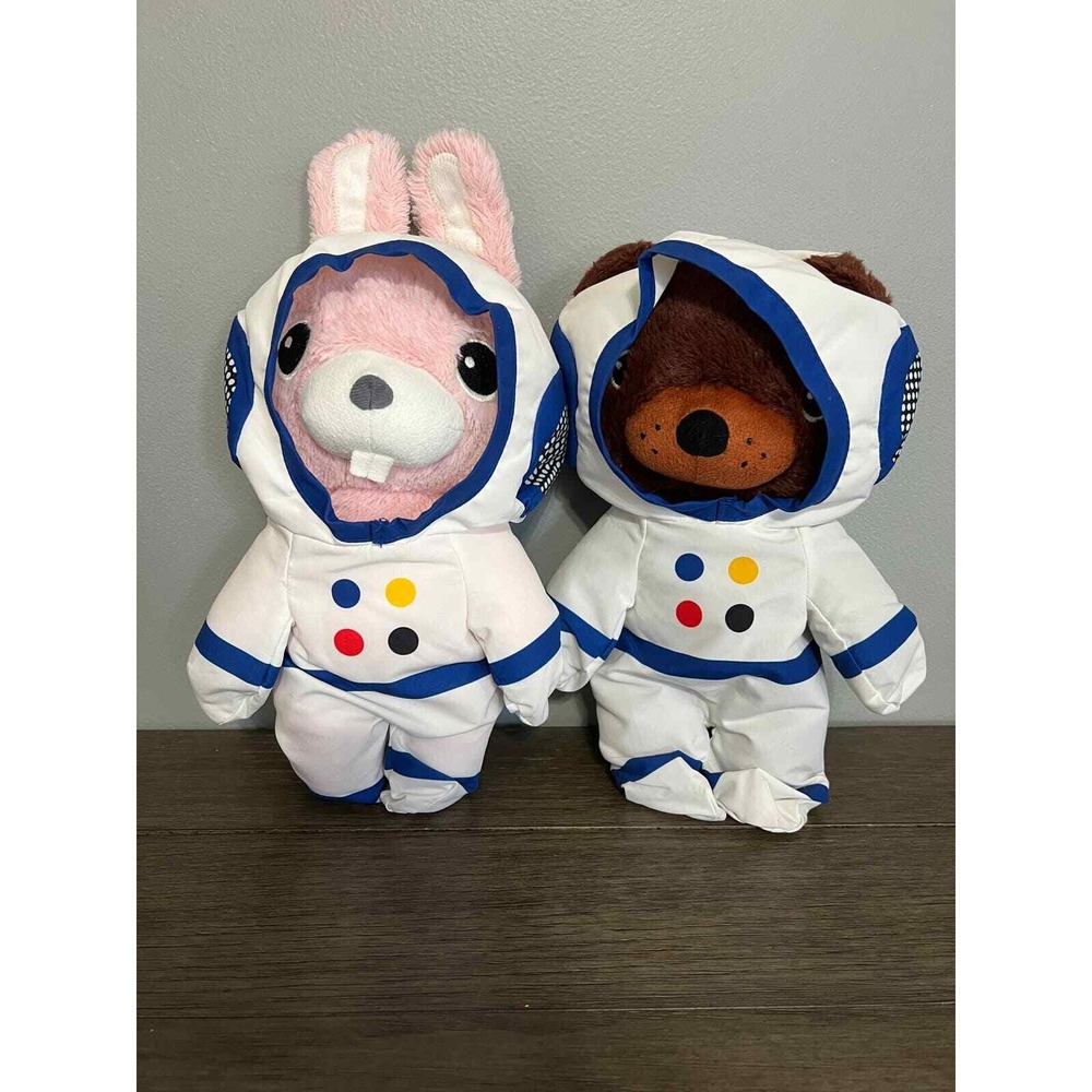 IKEA Aftonsparv Pink Bunny & Brown Bear Plush Set